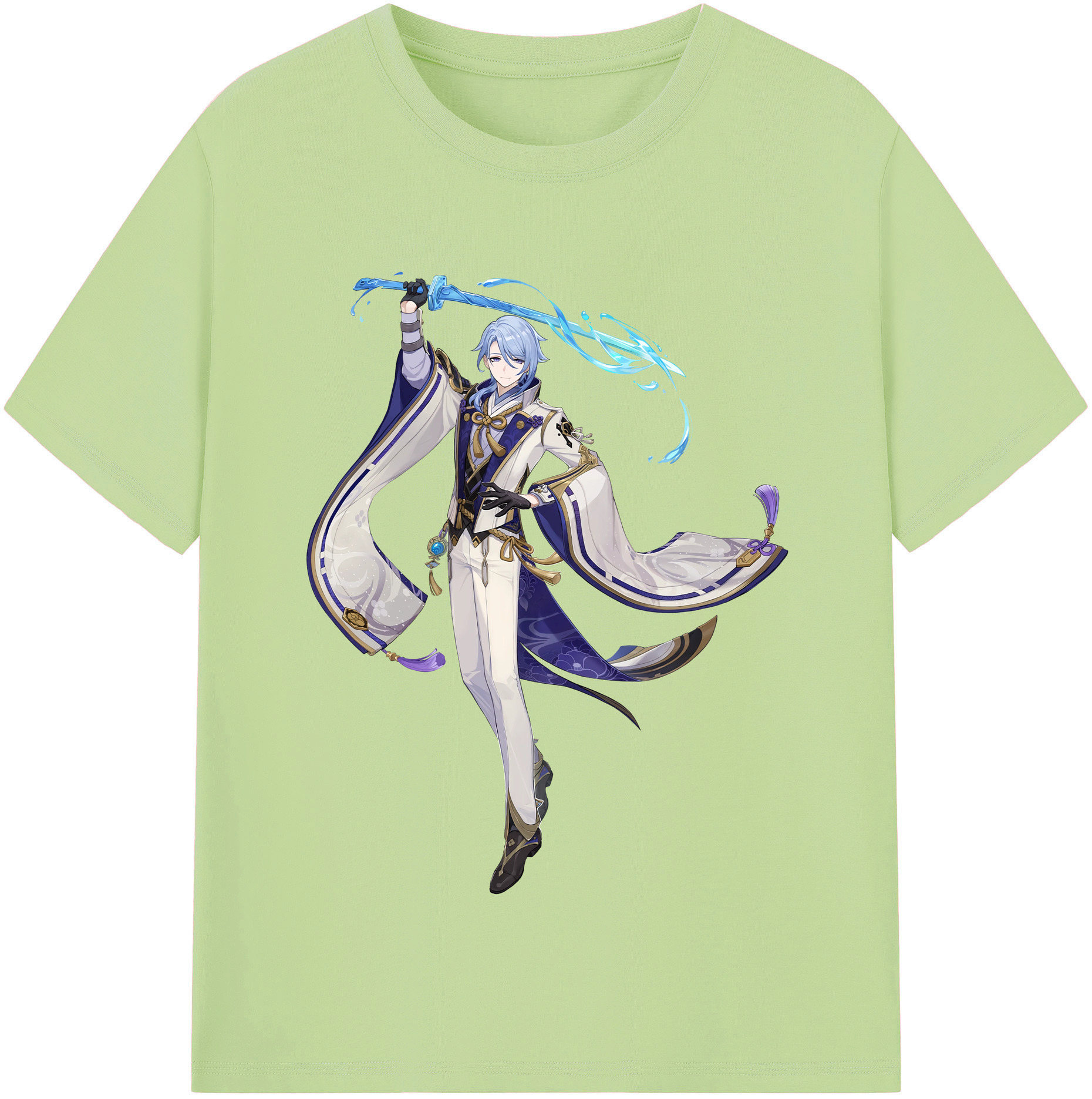 げんし神 神里綾人 かみさとあやと genshin Kamisato Ayato 綿100％半袖Tシャツ（フロントプリント）